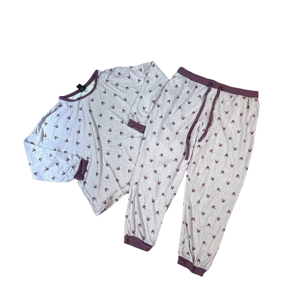 Disney Pajama Top Womens Purple Minnie Mouse‎ Icon Long Sleeve SIZE L